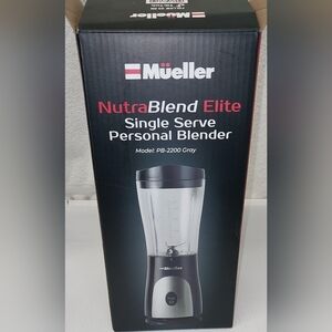 Mueller Nutra Blend Elite Personal Blender With 15oz Travel Cup PB2200 Black New